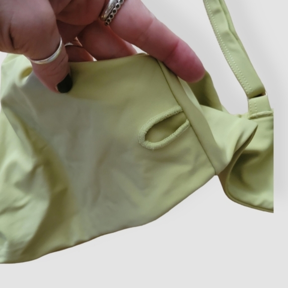 ZAFUL Mix & Match Gingham Plaid High Waist Tie Front Bikini Black & Green - Picture 6 of 10